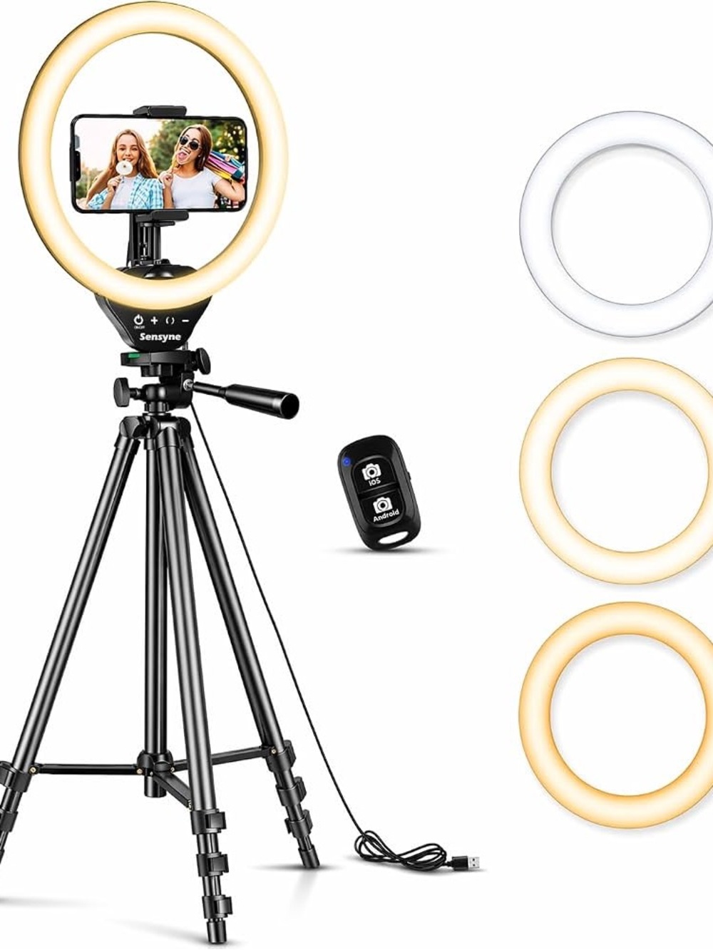LED Ring Light with Tripod and Bluetooth Remote